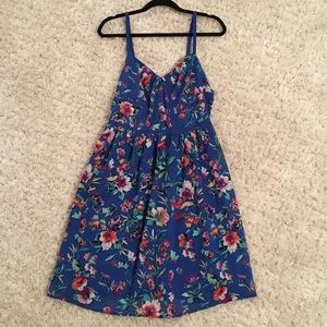 ❌SOLD❌Spaghetti Strap Blue Floral Dress